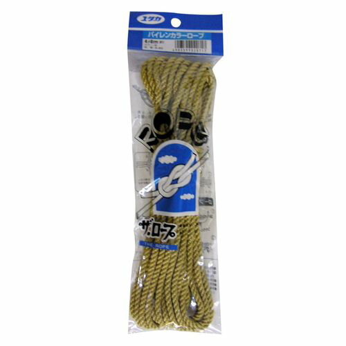 パイレンカラーロープ A‐80 ゴールド 4mmx8m ユタカメイク