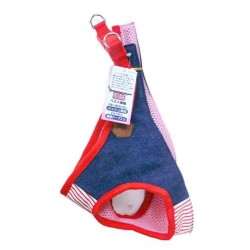 HDデニムヒッコリーベスト胴輪 赤 S ハンドラー