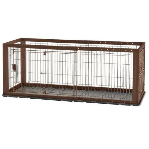 木製スライドペットサークル レギュラーダークブラウン (株)リッチェル