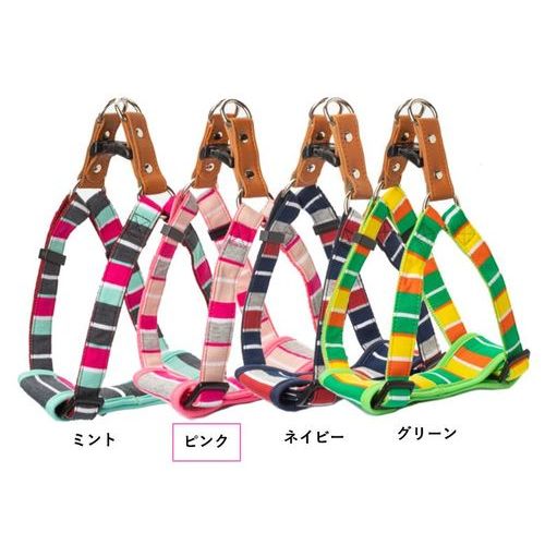パステルボーダーカンタンソフトハーネス ピンク M (株)リードッグ