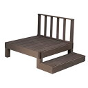 人工木ウッドデッキ ecofeel エコフィール 1台 PWDE-1P-SFSET-DBR ダークブラウン ステップ・フェンスセット ダークブラウン ステップ・フェンスセット SST 樹脂製 縁台 縁側 DIY テラス ウッドパネル 腐らない 庭 屋外