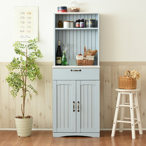 ★9月中旬までの出品です！【送料込み】青色の木製食器棚 ガラス付 9月中旬までの出品です！【送料込み】青色の木製食器棚 ガラス付