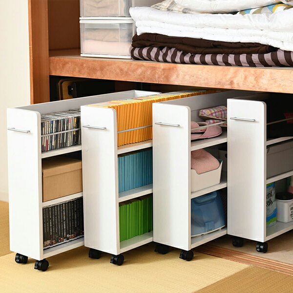 押し入れ収納 ラック 押入れラック キャスター付き SGT-0130SET-WH ホワイト JKプラン