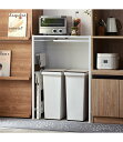 スチール 伸縮ゴミ箱ラック WH 00-100061-wh ホワイト ホワイト ワイエムワールド レンジ台 キッチンラック 収納ラック ゴミ箱上ラック ゴミ箱上...