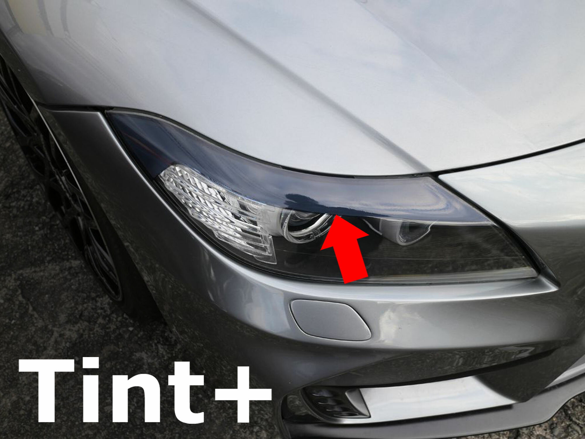 Tint+ ヘッドライト スモークフィルム(Type4：上部のみ覆うアイラインタイプ) BMW Z4 E89 前期 後期