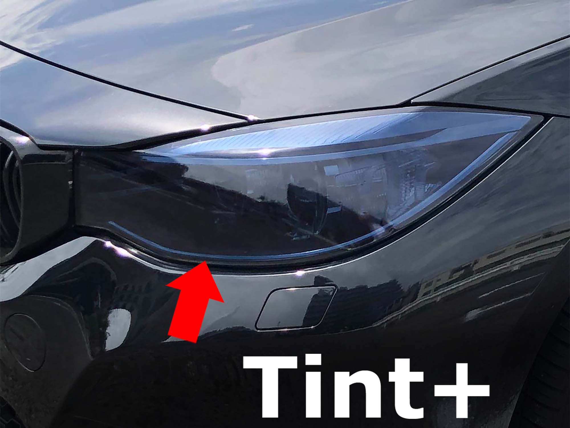 Tint+ ヘッドライト スモークフィルム (TypeA：フルスモークタイプ) BMW 3シリーズ F30 F31 前期 セダン ツーリング