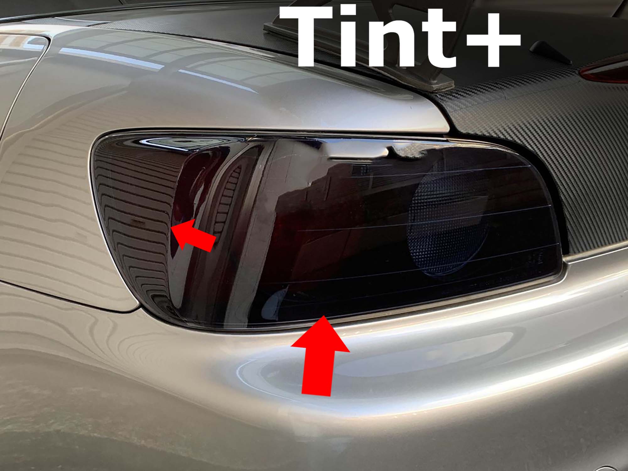 Tint+ テールランプ スモークフィルム (コーナー部のフィンを境にリア サイド分割式) S2000 AP1 AP2