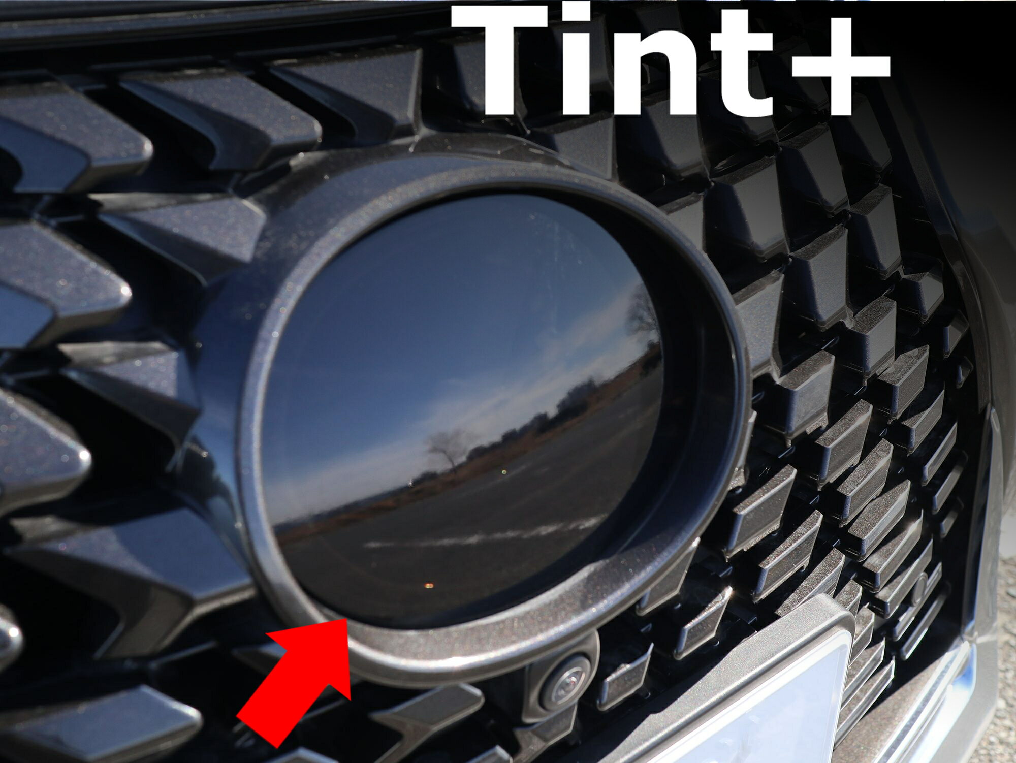 Tint+ エンブレム スモークフィルム (ブラックスモーク 5％ フロントのみ) レクサスUX UX200 UX250h UX300h UX300e MZAA10 MZAH10 MZAH11 MZAH15 MZAH16 KMA10 ux