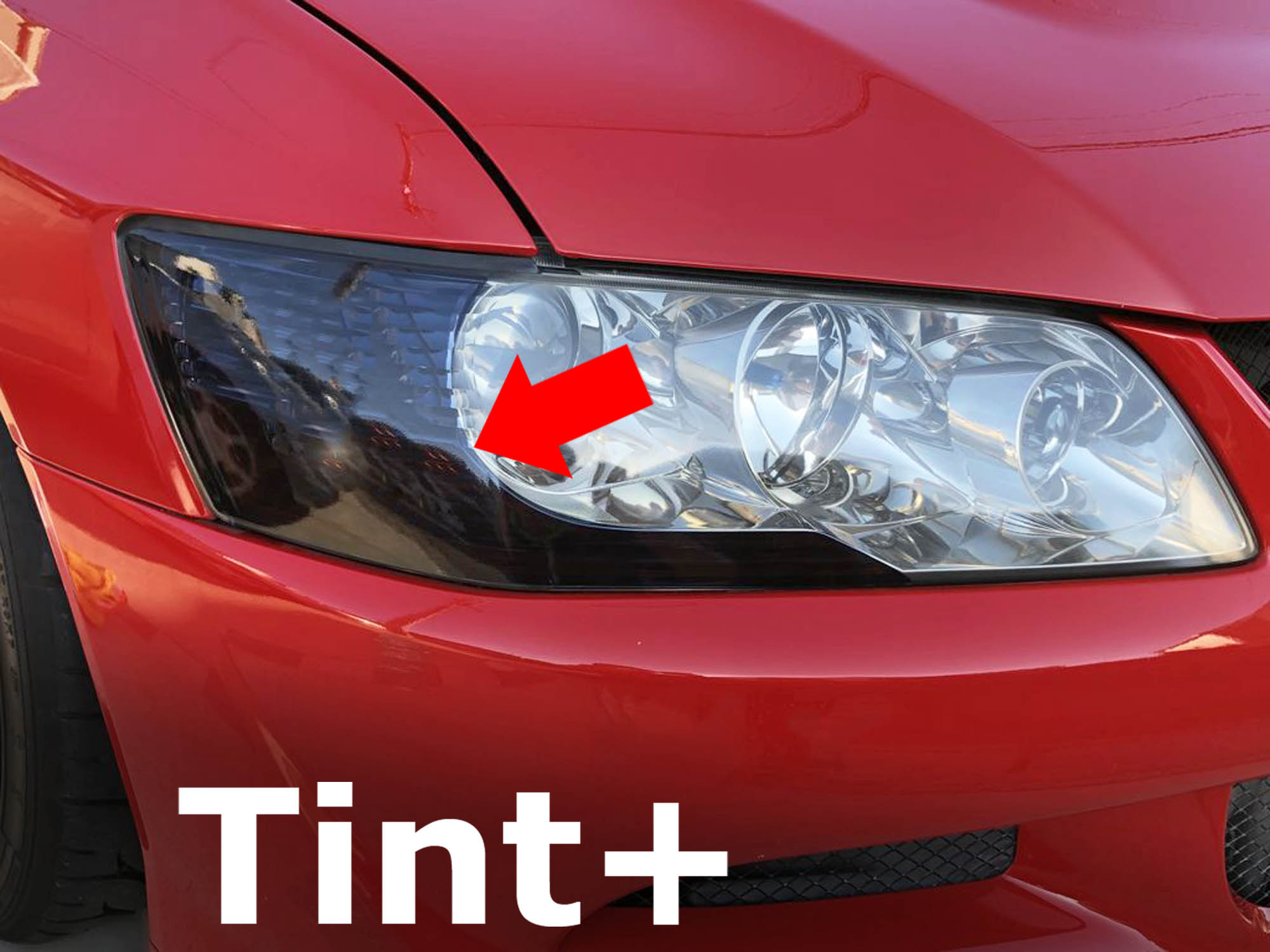 Tint+ ヘッドライト スモークフィルム(Type2：ウィンカー・スモール部のみを覆うアイラインタイプ) ランサーエボリューション セダン ワゴン 7 8 9 GT-A CT9A CT9W
