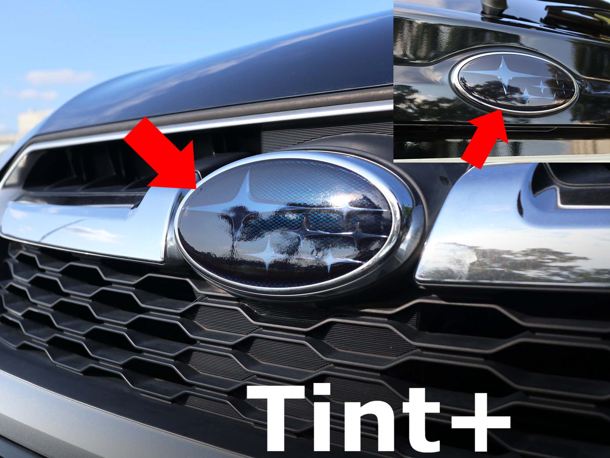 Tint+ エンブレム スモークフィルム (スモーク 20％ 前後 2枚 セット) インプレッサスポーツ GP2 GP3 GP6 GP7 GPE インプレッサ gp