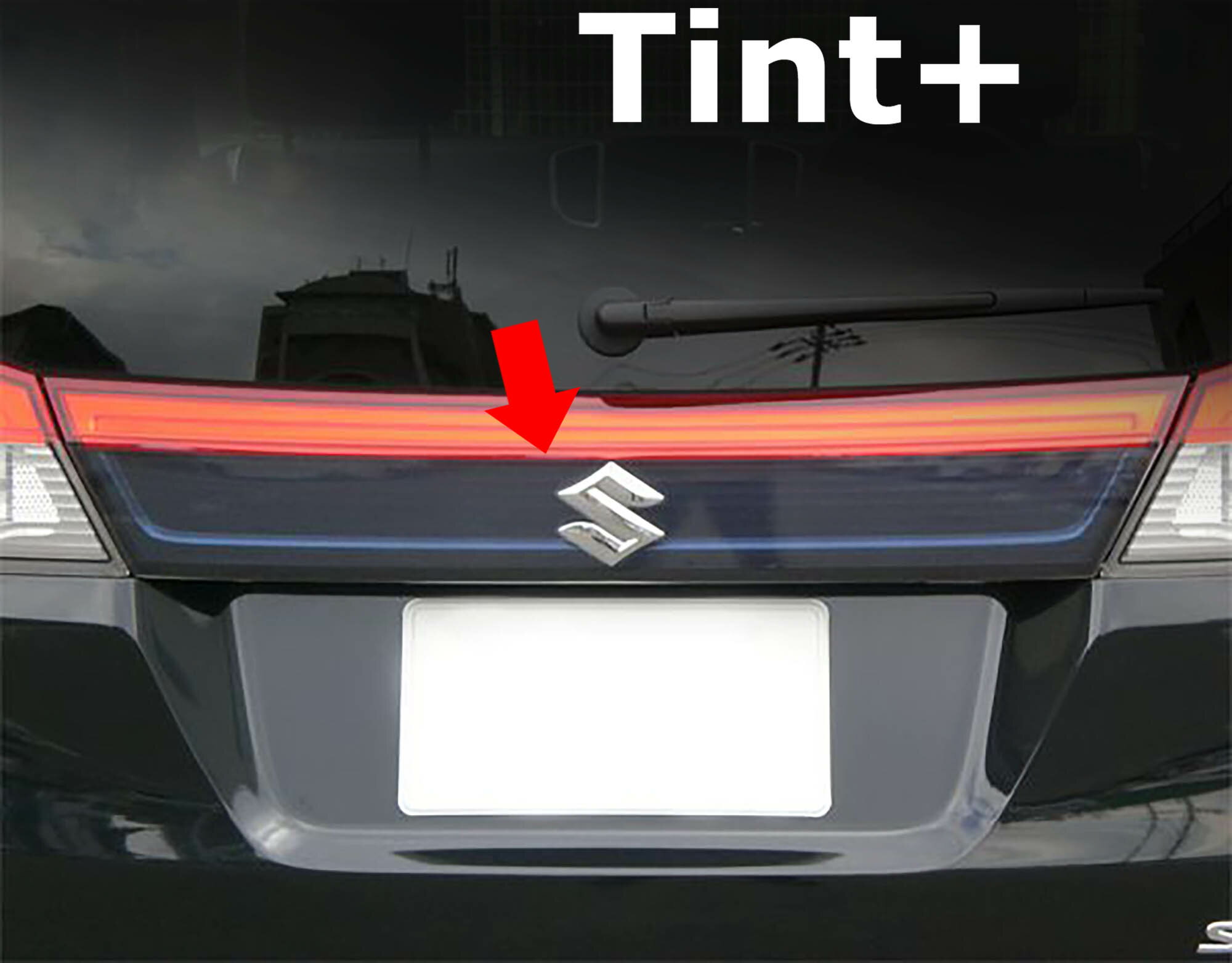 Tint+ リアガーニッシュ スモークフィルム(Type2：下半分だけを覆うタイプ) ソリオ MA15S