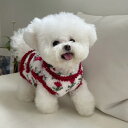犬 冬服 ドッグウェア ジャケット ベスト 背中開き 暖かい 着せやすい 小型犬 おしゃれ かわいい レッド チューリップ柄 可愛い 保温 寒さ対策 重ね着 柔...