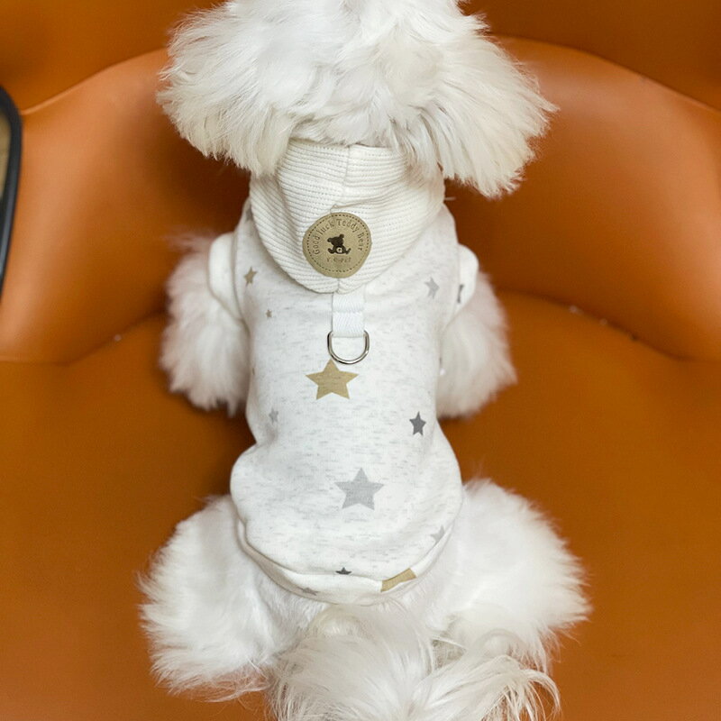 犬服 秋冬新作 ドッグウェア ペット服 犬用洋服 猫服 リンク付き ハーネス胴輪 けん引 オシャレ 裏起毛 柔らかい パーカー帽子付き 可愛い かわいい オシャ...