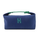 HERMES エルメス キャンバス ブリットアブラック PM ハンドバッグ グリーン ネイビー