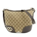 GUCCI グッチ ラブリーハート GGキャンバス レザーショルダーバッグ ベージュ ダークブラウン 257072(4)