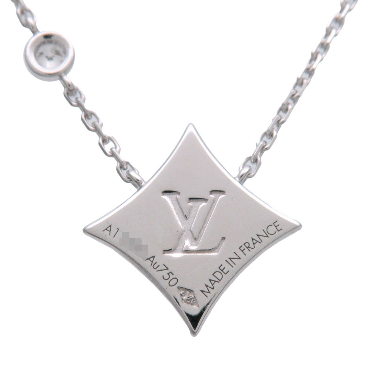 Louis Vuitton LV ルイヴィトン パンダンティフ スター ブロッサム オニキス 1Pダイヤ ネックレス 750WG ホワイトゴールド【中古】【新品仕上げ済み】【送料無料】【返品可】