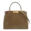 FENDI フェンディ レザー ピーカブー レギュラー 2WAYバッグ ハンドバッグ ショルダーバッグ ブラウン 茶 ゴールド金具 8BN226 ブランド バッ...