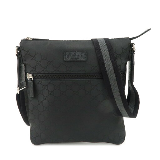 GUCCI グッチ GGナイロン レザー ショルダーバッグ ブラック 449184 ブランド バッグ 鞄【中古】【超美品】【送料無料】【返品可】 GUCCI グッチ GGナイロン レザー ショルダーバッグ ブラック 449184 ブランド バッグ 鞄【中古】【超美品】【送料無料】【返品可】