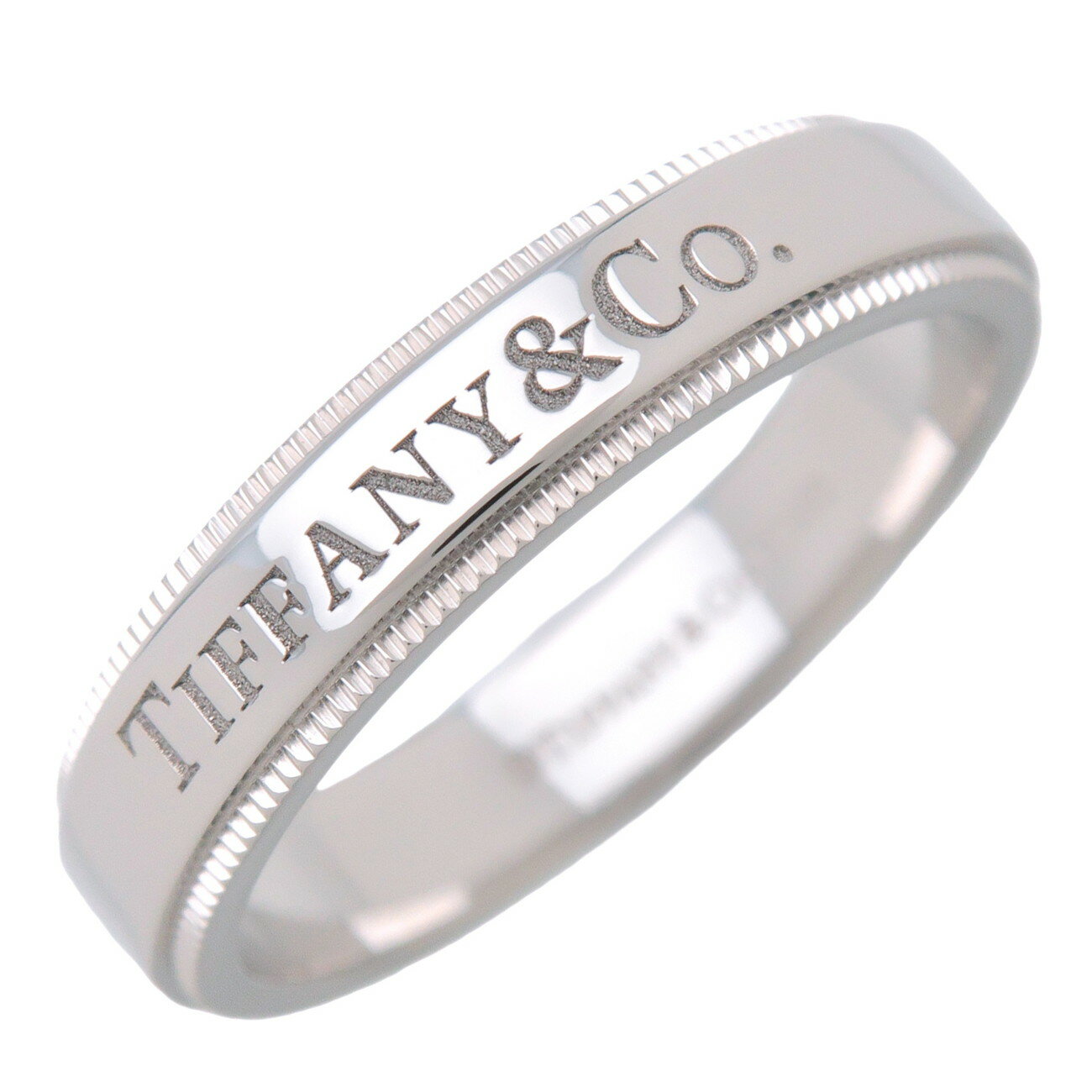 Tiffany&Co. ティファニー ミルグレインバンド リング 4mm PT950 13.5号 プラチナ【中古】【新品仕上げ済み】【送料無料】【返品可】