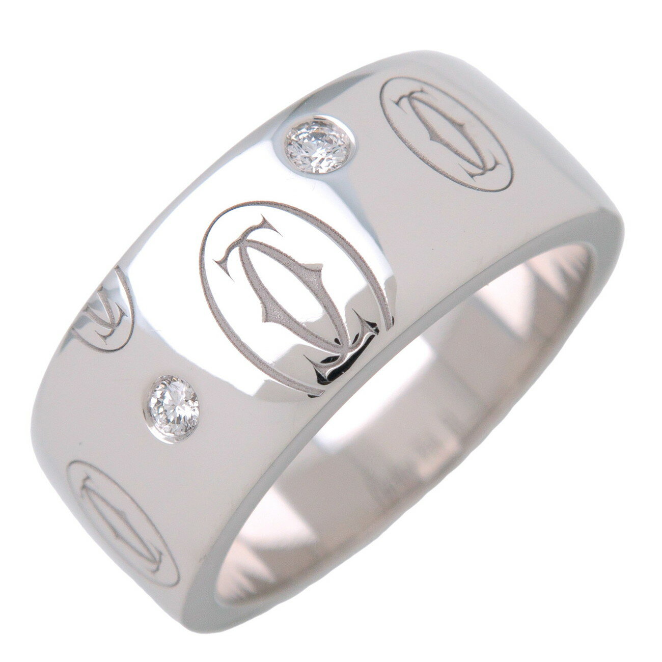 Cartier カルティエ ハッピーバースデー リング #51 (10.5号) ダイヤモンド K18 750WG ホワイトゴールド【中古】【新品仕上げ済み】【送...