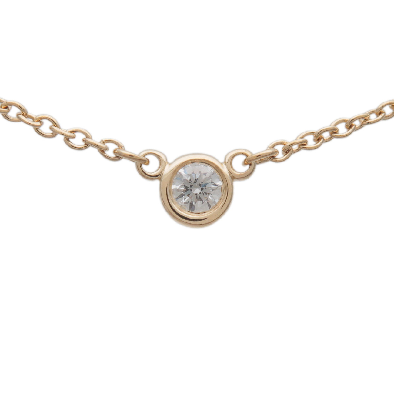 Tiffany&Co. ティファニー バイザヤード 1Pダイヤ ネックレス K18 750YG ダイヤモンド イエローゴールド【中古】【新品仕上げ済み】【送料無料】【返品可】