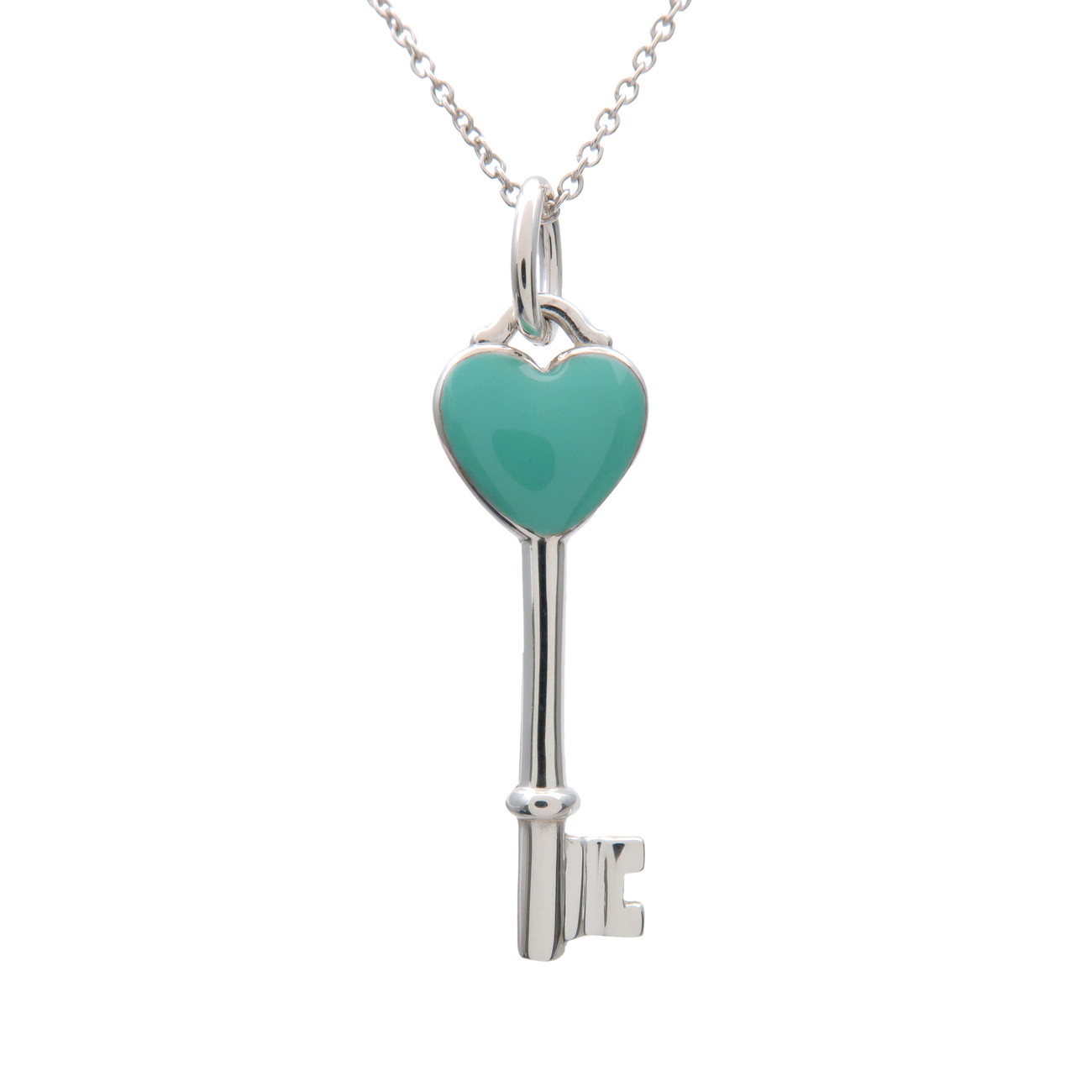 Tiffany&Co. ティファニー ハート キー ネックレス SV925 シルバー ブルー【中古】【新品仕上げ済み】..