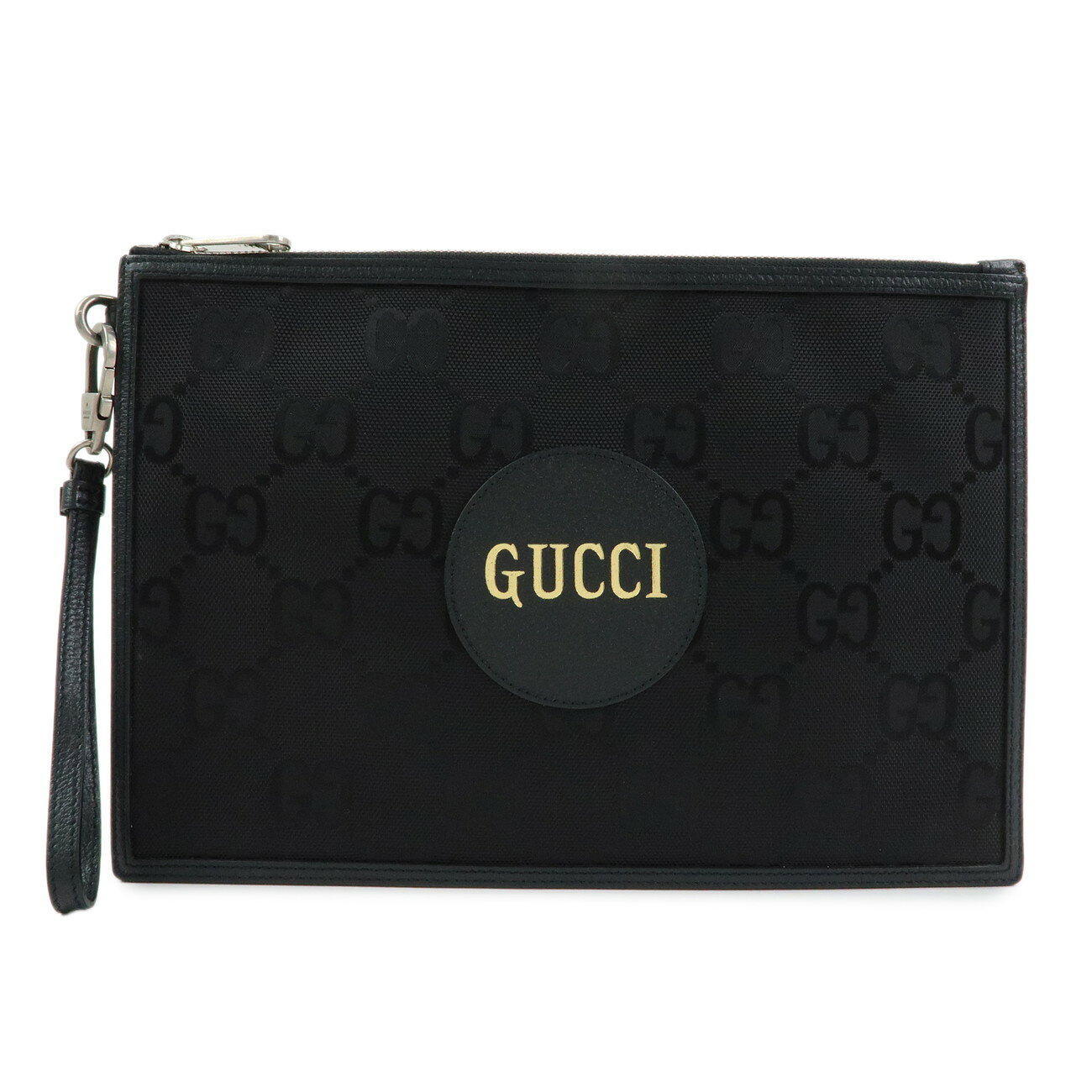 GUCCI グッチ オフザグリッド クラッチバッグ セカンドバッグ GGナイロン レザー ブラック ゴールド 625598【中古】【美品】【送料無料】【返品可】