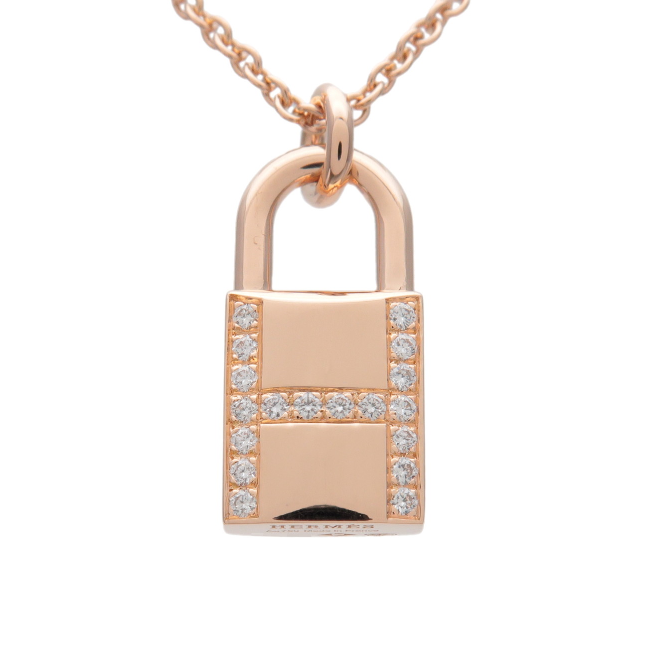 HERMES エルメス ケリー カデナ 18P ダイヤ ネックレス K18 750PG ダイヤモンド ピンクゴールド【中古】【新品仕上げ済み】【送料無料】【返品可】