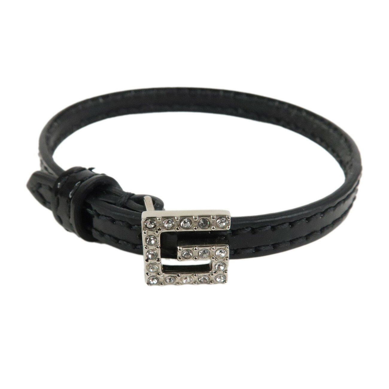 Rakuten - GUCCI グッチ スクエアG ブレスレット パテントレザー ラインストーン ブラック【中古】【美品】【送料無料】【返品可】