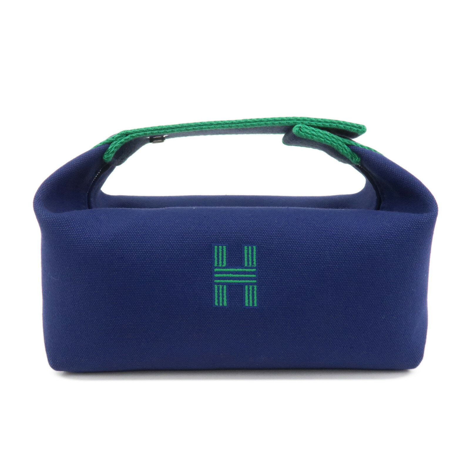 Rakuten - HERMES エルメス ブリッド ア ブラックPM ハンドバッグ ポーチ キャンバス ネイビー グリーン【中古】【美品】【送料無料】【返品可】