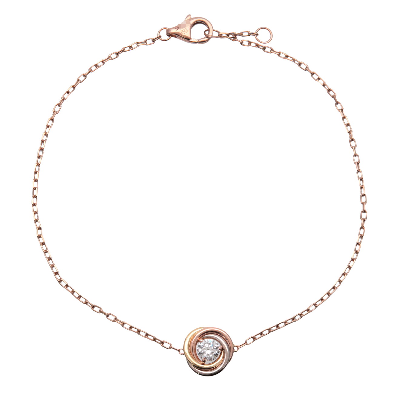 Rakuten - Cartier カルティエ トリニティ1P ダイヤ ブレスレット K18 750WG/YG/PG ホワイトゴールド イエロゴールド ピンクゴールド ダイヤモンド【中古】【新品仕上げ済み】【送料無料】【返品可】