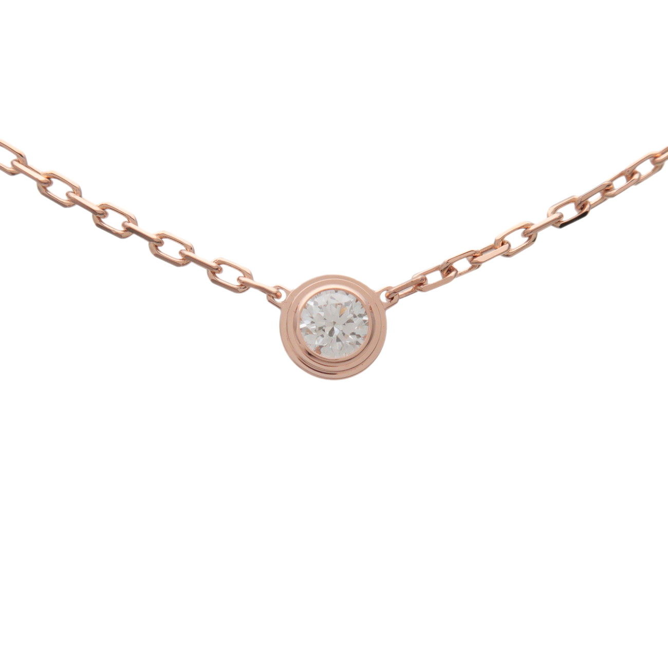 Rakuten - Cartier カルティエ ダムールSM 1P ダイヤ ネックレス K18 750PG 0.09ct ダイヤモンド ピンクゴールド B7215700【中古】【新品仕上げ済み】【送料無料】【返品可】