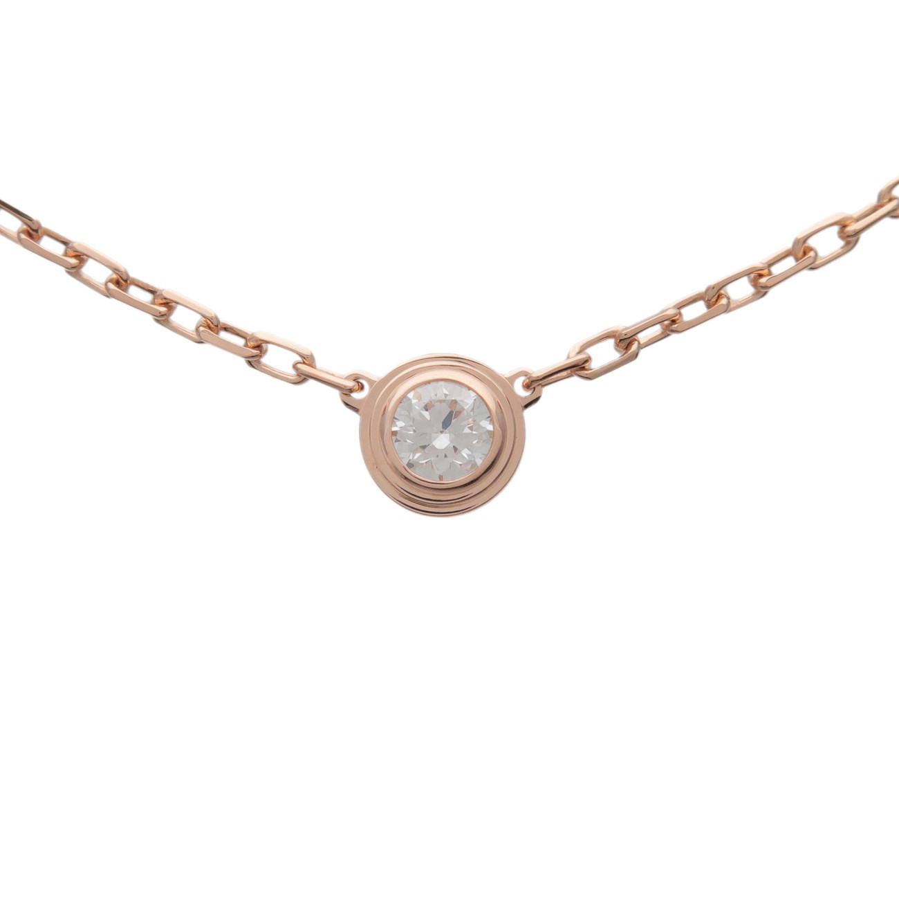 Rakuten - Cartier カルティエ ダムールSM 1P ダイヤ ネックレス K18 750PG 0.09ct ダイヤモンド ピンクゴールド B7215700【中古】【新品仕上げ済み】【送料無料】【返品可】