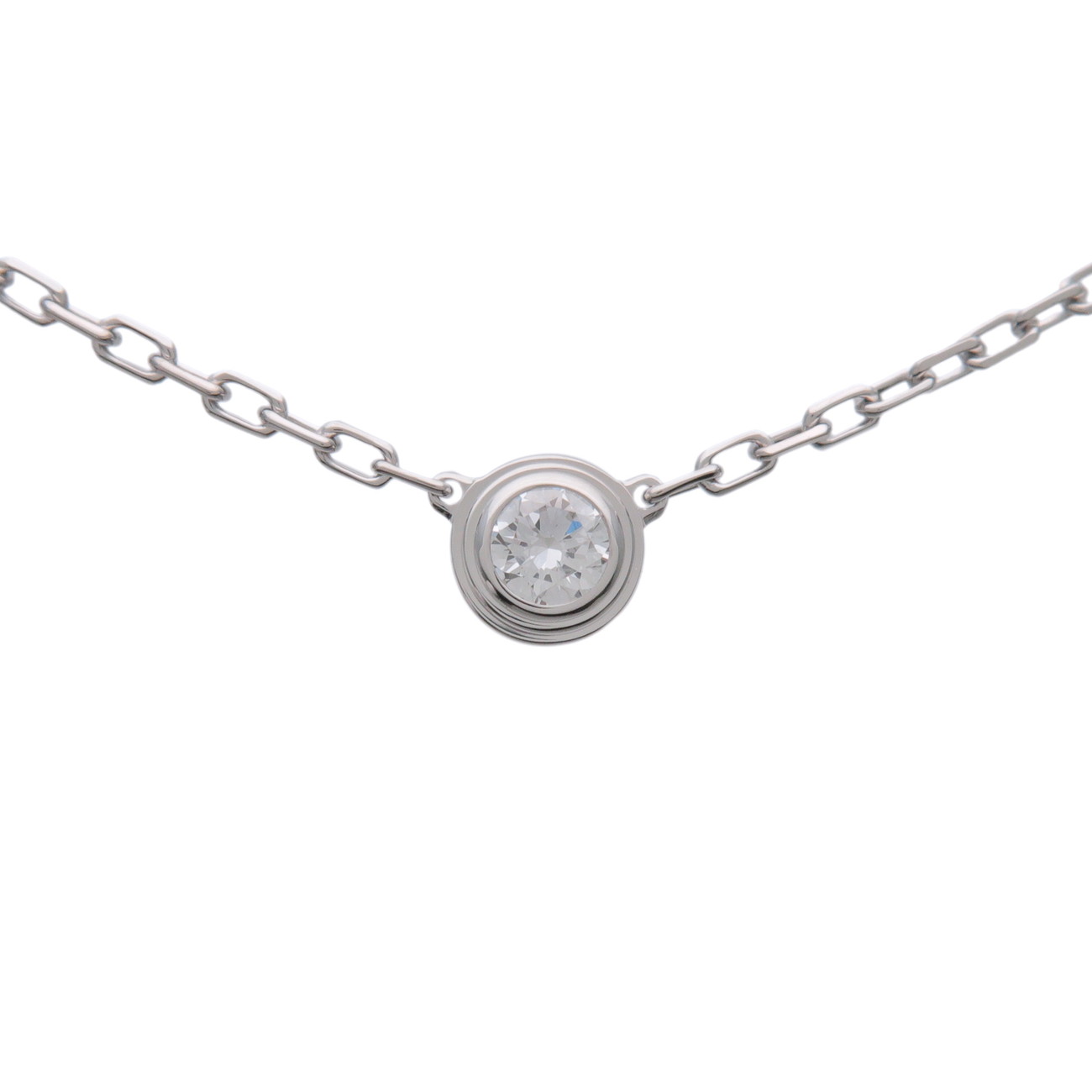 Rakuten - Cartier カルティエ ダムールSM 1P ダイヤ ネックレス K18 750WG 0.09ct ダイヤモンド ホワイトゴールド B7215900【中古】【新品仕上げ済み】【送料無料】【返品可】