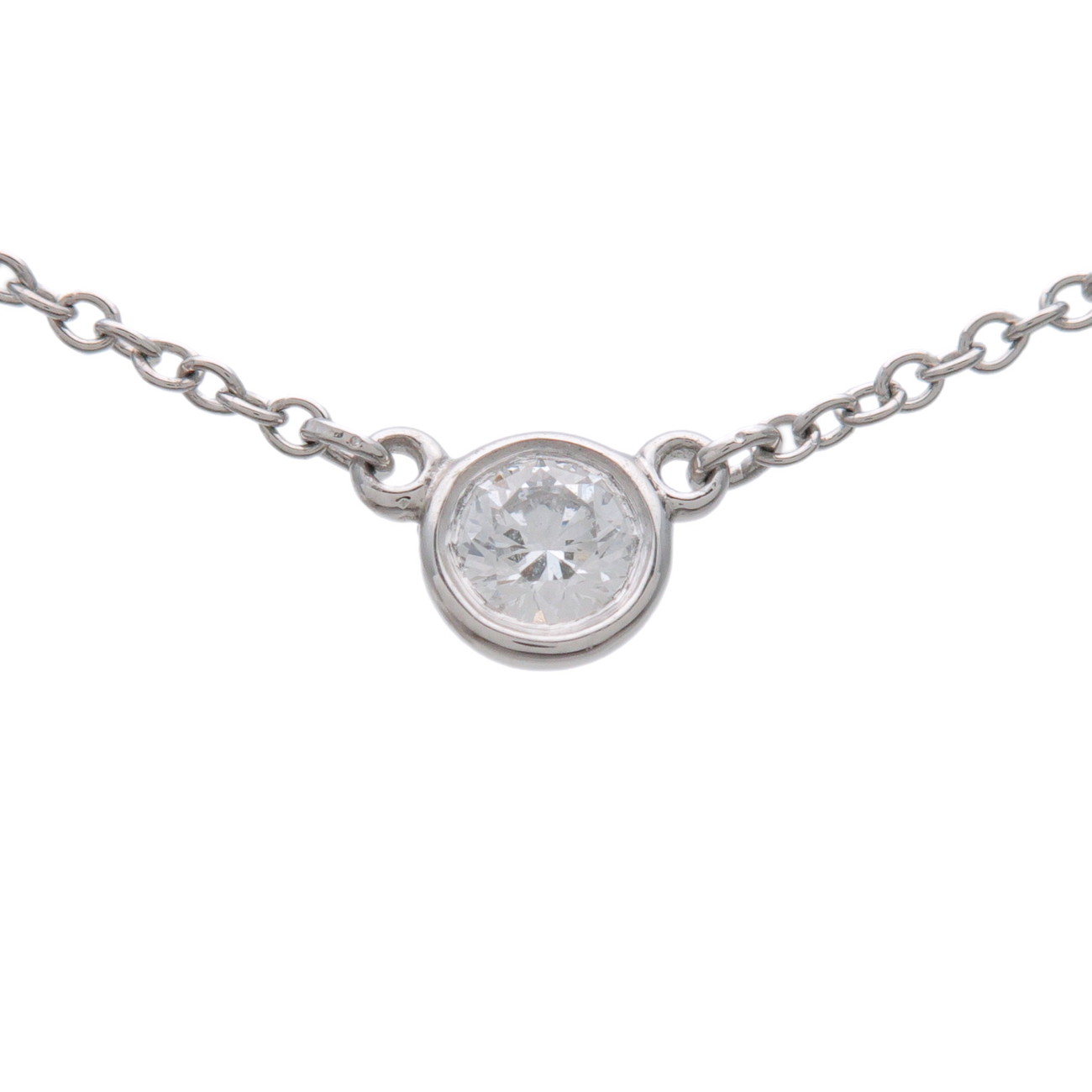 Rakuten - Tiffany&Co. ティファニー バイザヤード 1Pダイヤ ネックレス PT950 プラチナ【中古】【新品仕上げ済み】【送料無料】【返品可】