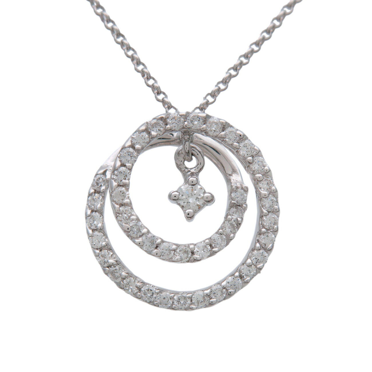 Rakuten - STAR JEWELRY トゥーユニバースダイヤ ネックレス 0.36ct K18 750WG ホワイトゴールド【中古】【新品仕上げ済み】【送料無料】【返品可】