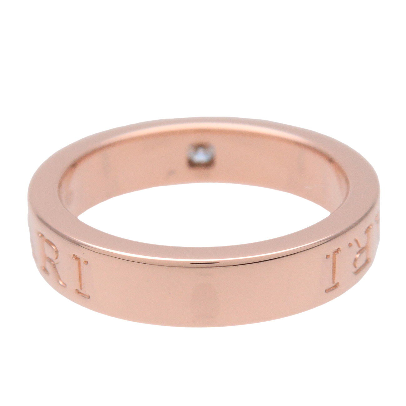 ブランドショップ CLASS-AのBVLGARI ブルガリ ダブルロゴ 1P ダイヤ リング 指輪 K18 750PG #50(10号) ピンクゴールド【中古】【新品仕上げ済み】【送料無料】【返品可】｜アングル2