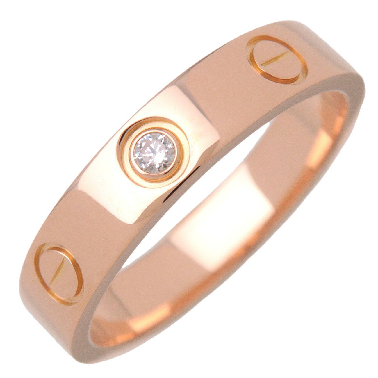Rakuten - Cartier カルティエ ミニラブ 1Pダイヤリング 指輪 #50(10号) K18 750PG ピンクゴールド【中古】【新品仕上げ済み】【送料無料】【返品可】
