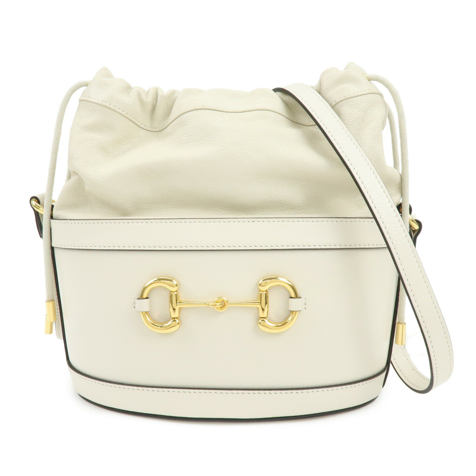 Rakuten - GUCCI グッチ ホースビット 巾着 バケットバッグ ショルダーバッグ レザー アイボリー 602118【中古】【良品】【送料無料】【返品可】