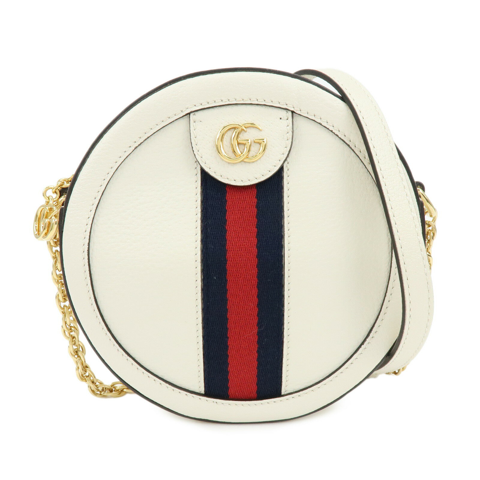 Rakuten - GUCCI グッチ オフィディア シェリー ダブルG ラウンドミニチェーンショルダーバッグ レザー アイボリー 550618【中古】【美品】【送料無料】【返品可】