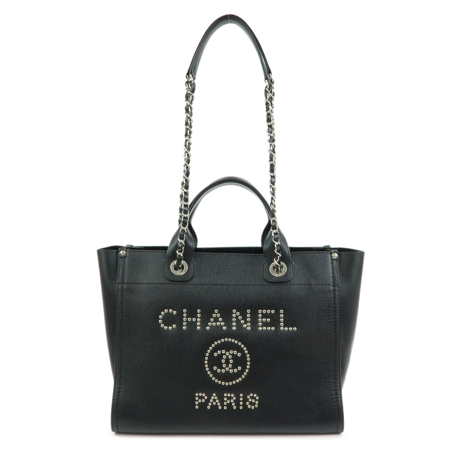 Rakuten - CHANEL シャネル ドーヴィルトートMM 2WAY バッグ ハンドバッグ ショルダーバッグ キャビアスキン ブラック A57069【中古】【良品】【送料無料】【返品可】
