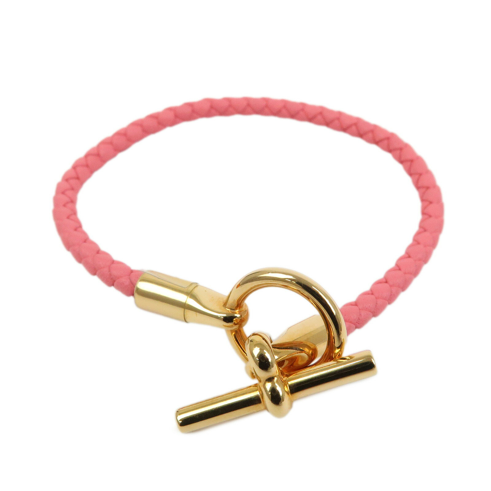 Rakuten - HERMES グレナンH ヴォースイフト レザー トレッセ ブレスレット ピンク【中古】【超美品】【送料無料】【返品可】