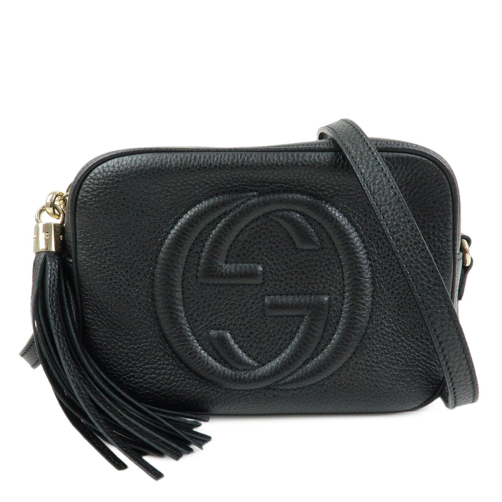 Rakuten - GUCCI グッチ ソーホー インターロッキングG スモールディスコバッグ ショルダーバッグ レザー ブラック 308364【中古】【美品】【送料無料】【返品可】