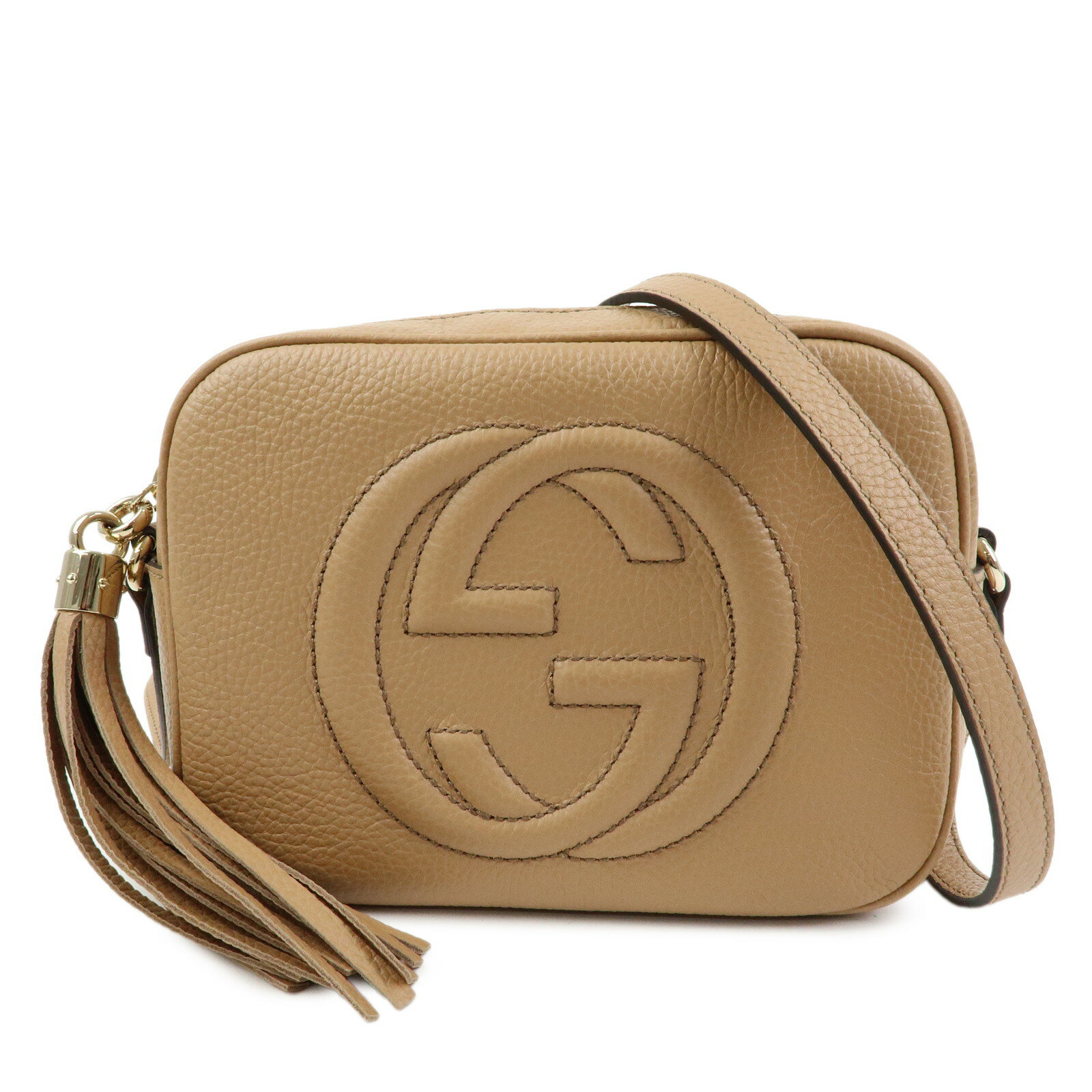 Rakuten - GUCCI グッチ ソーホー インターロッキングG スモールディスコバッグ ショルダーバッグ レザー ベージュ 722319【中古】【超美品】【送料無料】【返品可】