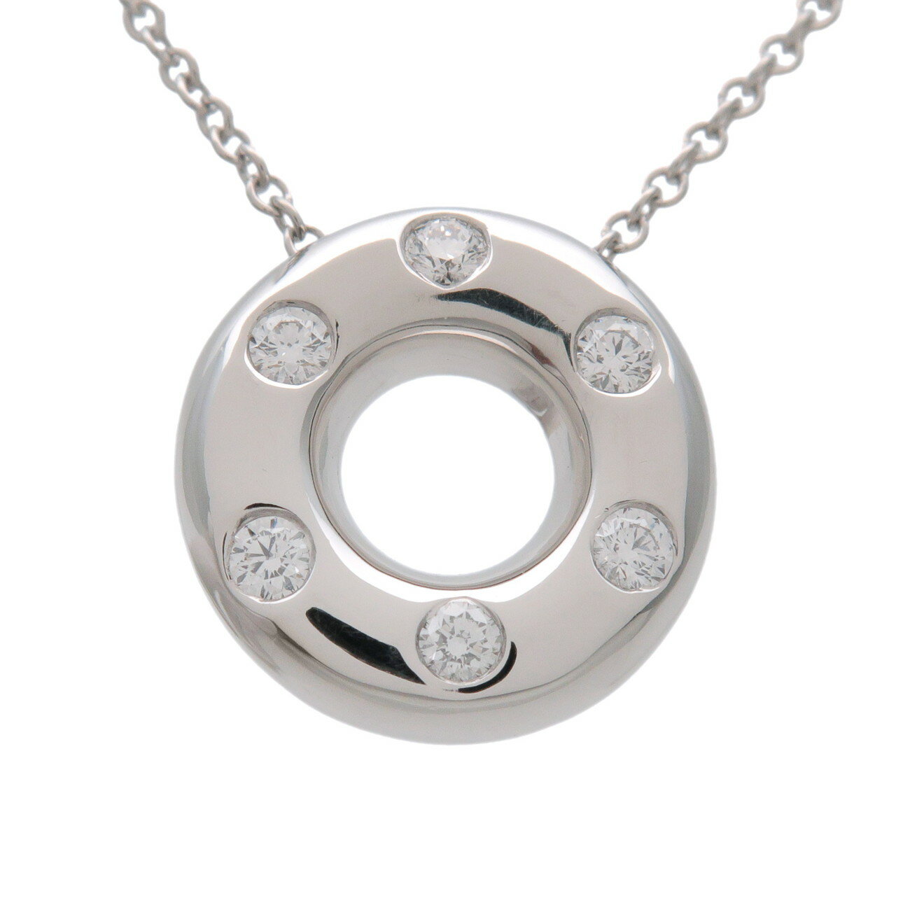 Rakuten - Tiffany&Co. ティファニードッツ サークル 6Pダイヤ ネックレス PT950 プラチナ【中古】【新品仕上げ済み】【送料無料】【返品可】
