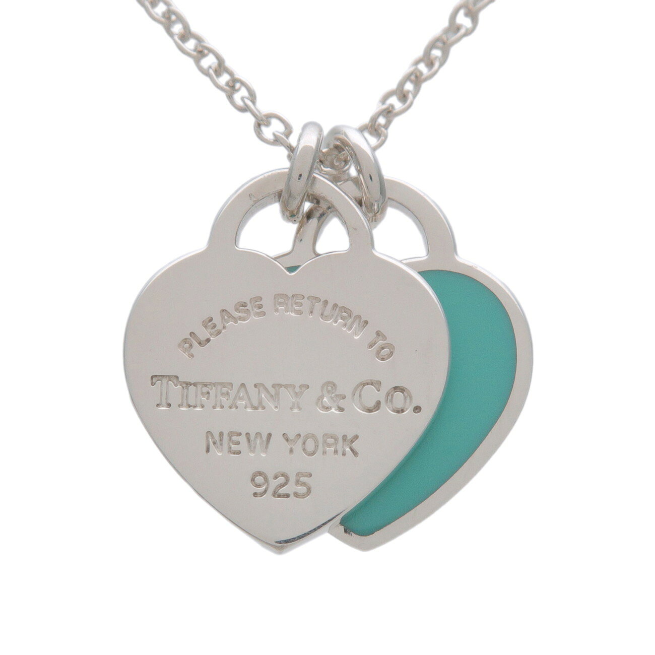 Rakuten - Tiffany&Co. ティファニー リターントゥティファニー ミニダブルハートタグ ネックレス SV925 シルバー ブルー【中古】【新品仕上げ済み】【送料無料】【返品可】