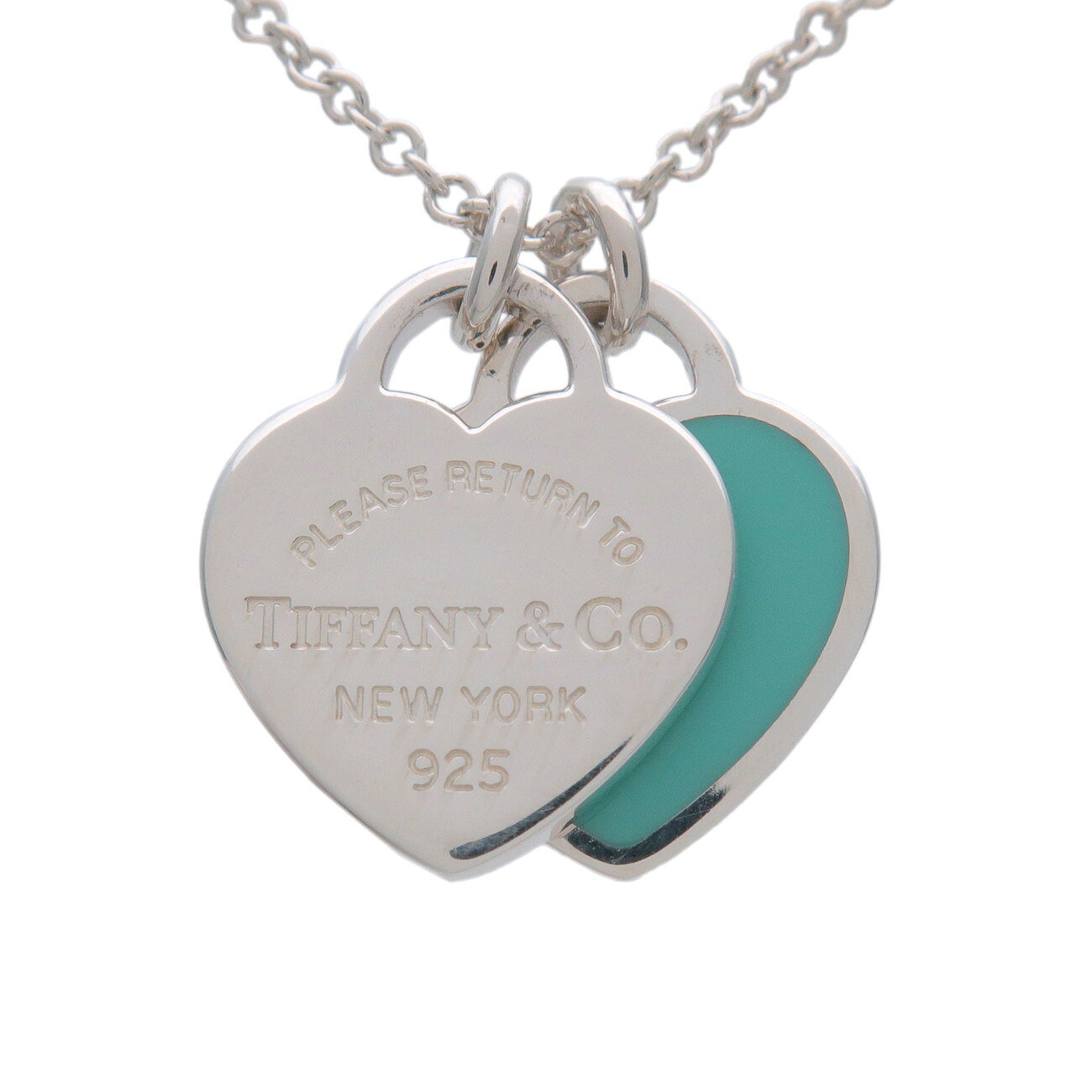 Rakuten - Tiffany&Co. ティファニー リターントゥティファニー ミニダブルハートタグ ネックレス SV925 シルバー ブルー【中古】【新品仕上げ済み】【送料無料】【返品可】