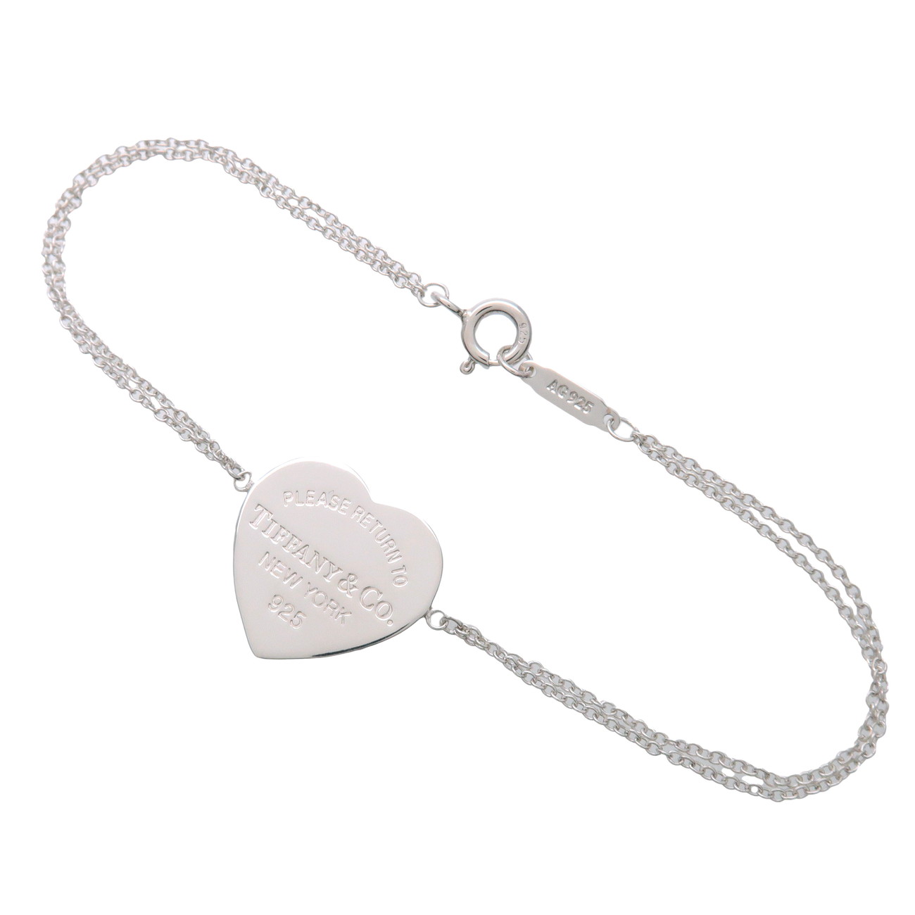 Tiffany&Co. ティファニー リターントゥティファニー ハートタグ ダブルチェーンブレスレット SV925 シルバー【中古】【新品仕上げ済み】【送料無料】【返品可】
