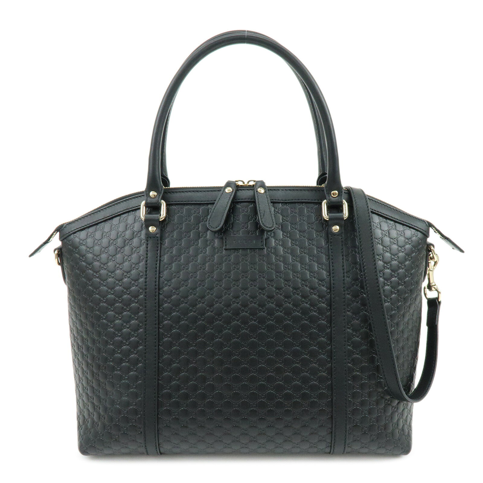 GUCCI グッチ マイクログッチシマ 2Way バッグ ハンドバッグ レザー ブラック 449657【中古】【良品】【送料無料】【返品可】