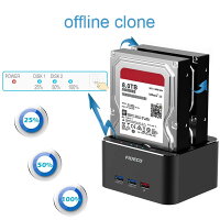 FIDECOクローンHDDスタンドblack大容量16TB対応(高速USB3.05GbpsSATA3.0対応)ストーレジ・オフラインクローン・USBハブ・急速充電4in1機能初心者簡単高伝送速度シンプルデザインUSB3.0ポート2.5/3.5インチHDD/SSDSATAI/II/III対応送料無料
